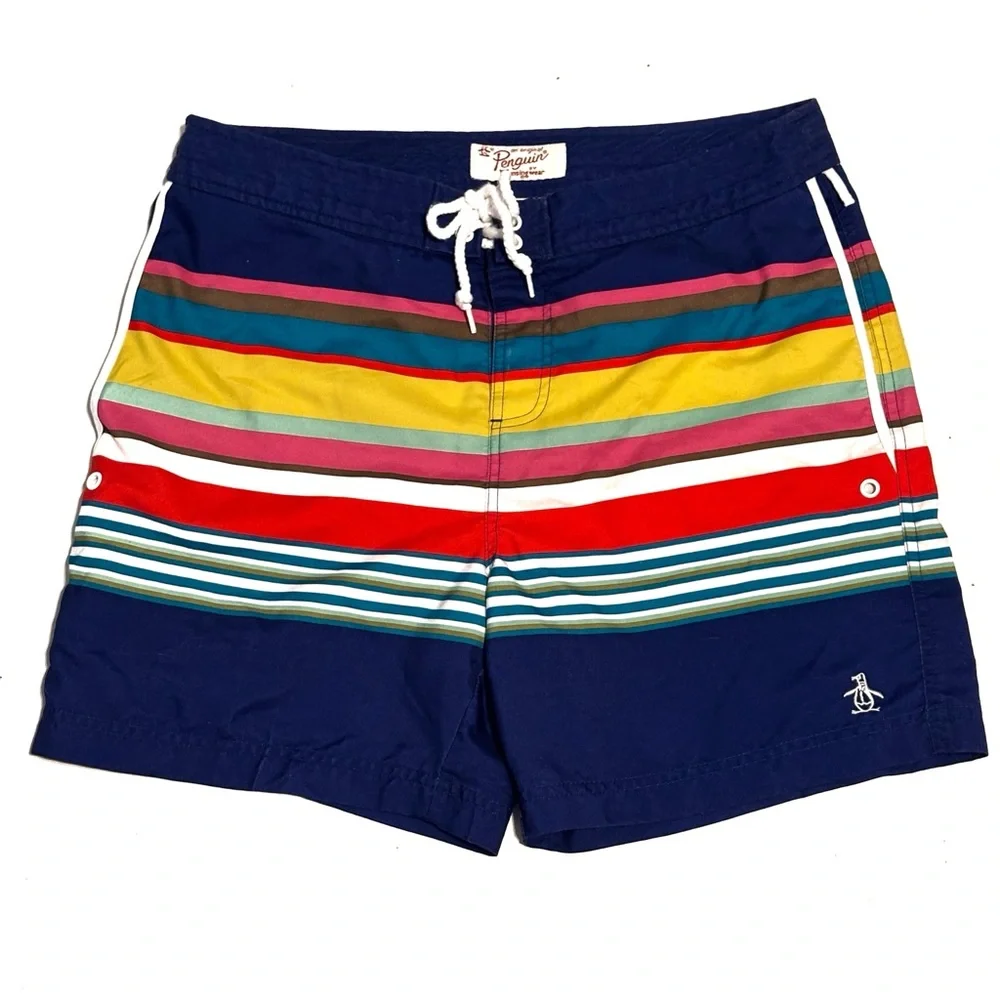Original Penguin Volley Mazarine Blue Swim Shorts